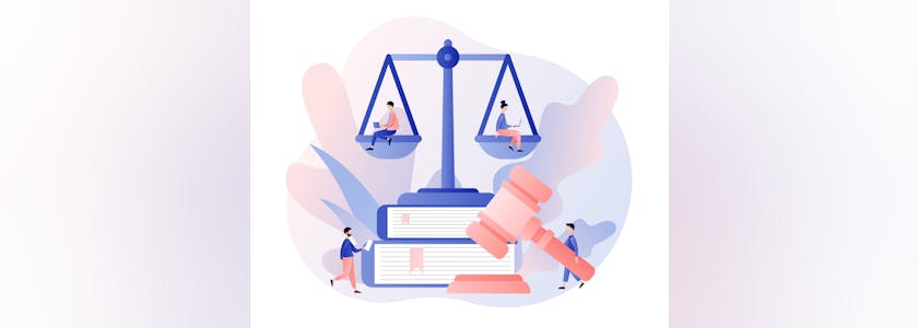 Illustration d'avocats, justice