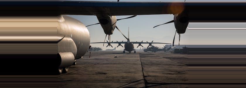 Military aircraft fill Kabul Aiport, Afghanistan
