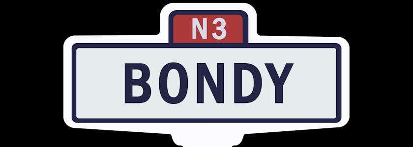 BONDY - Ancien panneau entrée d'agglomération