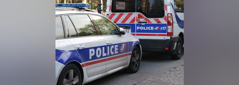 Paris, France, 10/11/2020 Close up of police cars on streets of