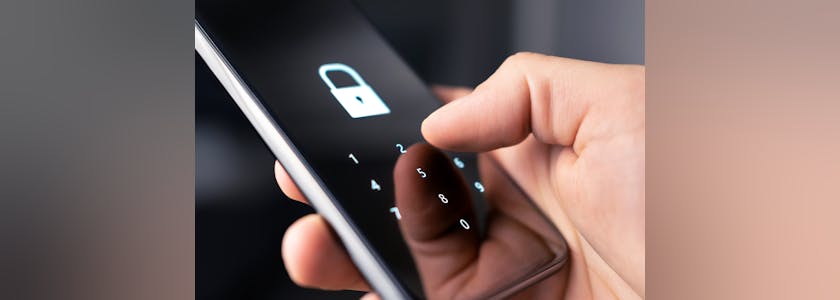 Mobile phone security code, password or lock for personal online
