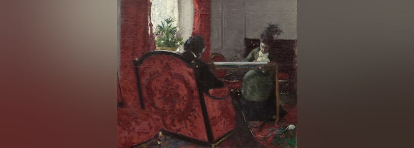 GUSTAVE CAILLEBOTTE (1848-1894) Portraits dans un intérieur (Painted in 1877). Estimated $700,000-1 million