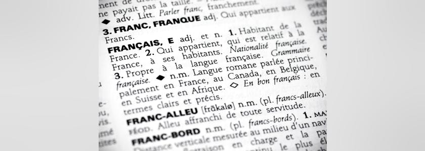 Français in the dictionary