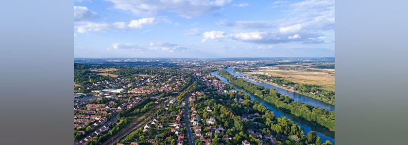 Photo aérienne d’Andrésy, dans les Yvelines, France